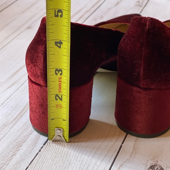 Authentic J.Crew Red Dark Avery Velvet Pumps - Picture 8 of 8